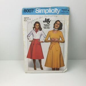 Back Wrap Skirt Jiffy Size M 14-16  CUT Pattern 8007 Vintage 70s